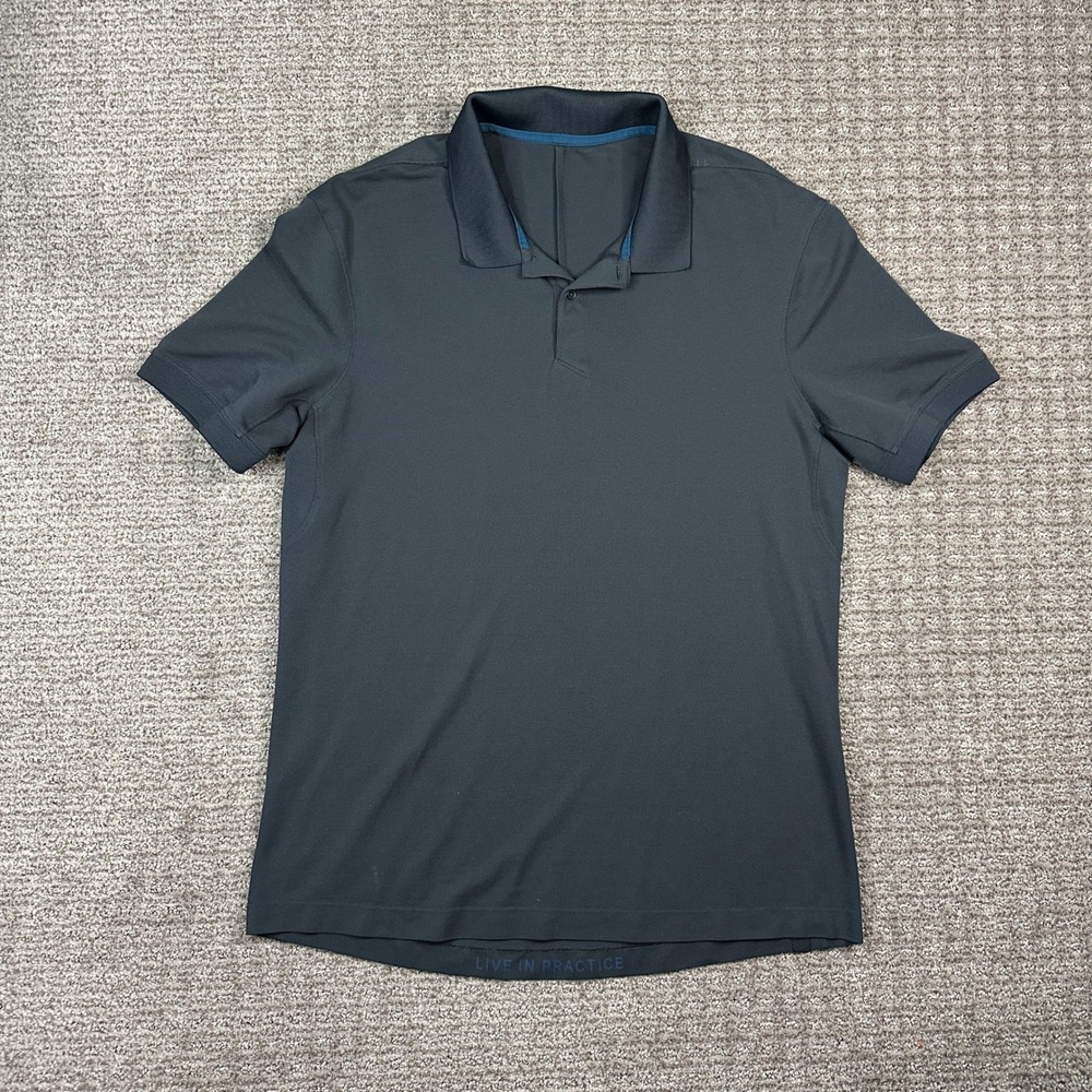 Lululemon Metal Vent Tech Polo Shirt Mens L Live In Practice Breathable Golf Top